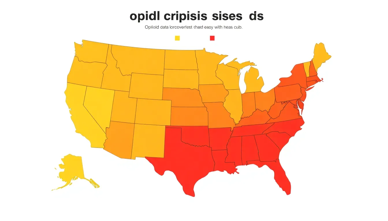 US map showing opioid crisis severity by state