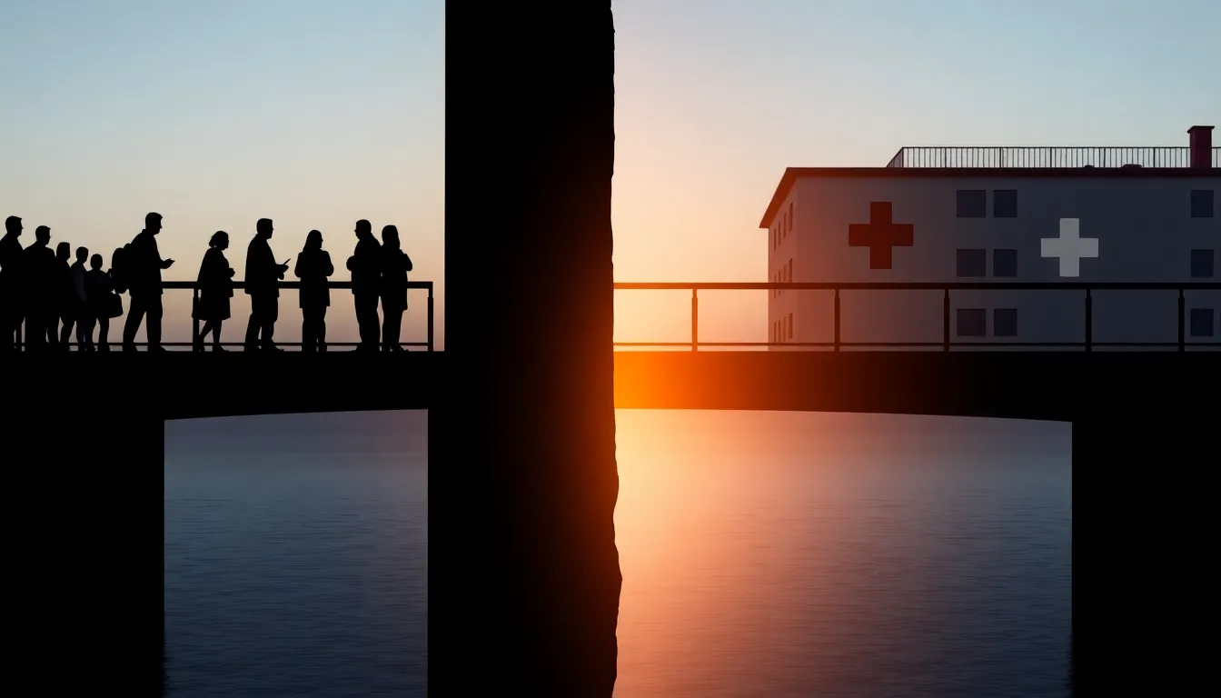 Bridge metaphor representing the mental health treatment gap